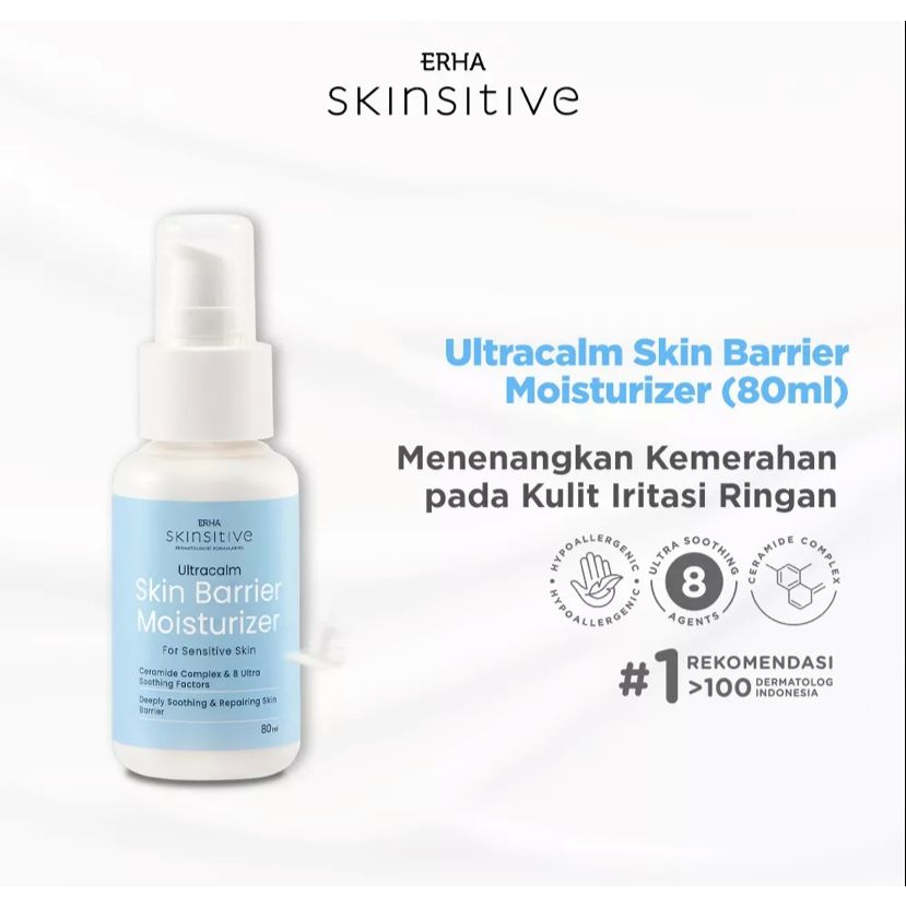 ERHA SKINSITIVE ULTRACALM SKIN BARRIER MOISTURIER 80ML - PELEMBAB WAJAH KULIT SENSITIF