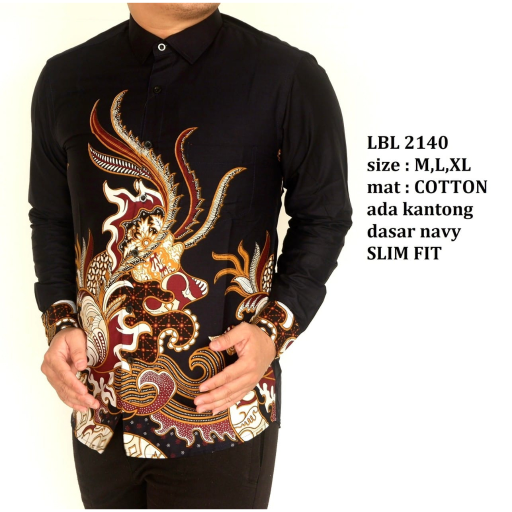 KEMEJA BATIK PRIA SLIM FIT BAJU BATIK PRIA SLIM FIT PREMIUM LBL2140