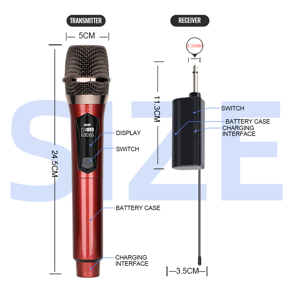 UX01 / UX02 profesional mikrofon nirkabel genggam profesional mikrofon mengambang UHF dalam ruangan luar ruangan K lagu mikrofon nyanyian panggung rumah lagu K dapat dihubungkan ke peralatan audio antarmuka MIC Asli antarmuka tipe-c baru COD 6.35MM