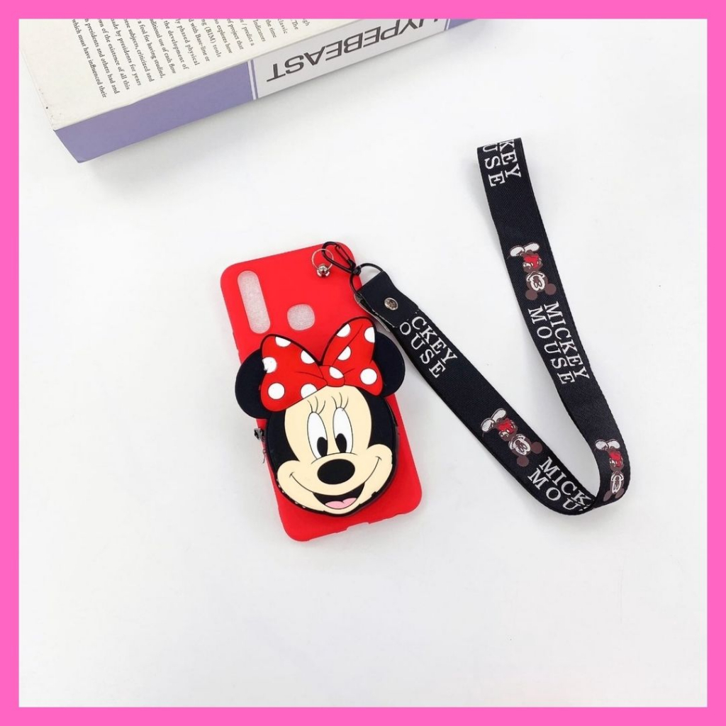 CASE REDMI 4A DOMPET KARTUN LUCU + TALI GANTUNGAN