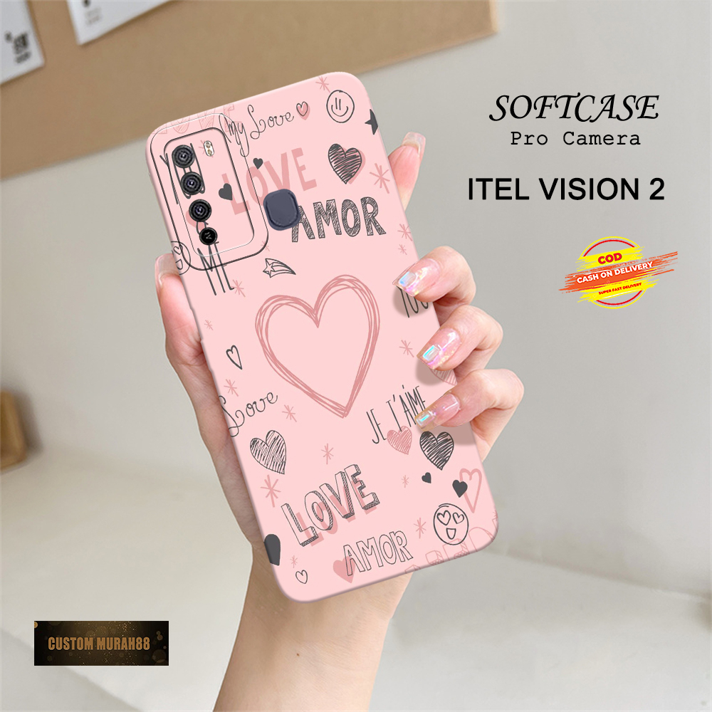 Case Itel Vision 2 Terbaru - Fashion Case Love - Casing Hp Itel Vision 2 - Soft Case Hp Itel Vision 