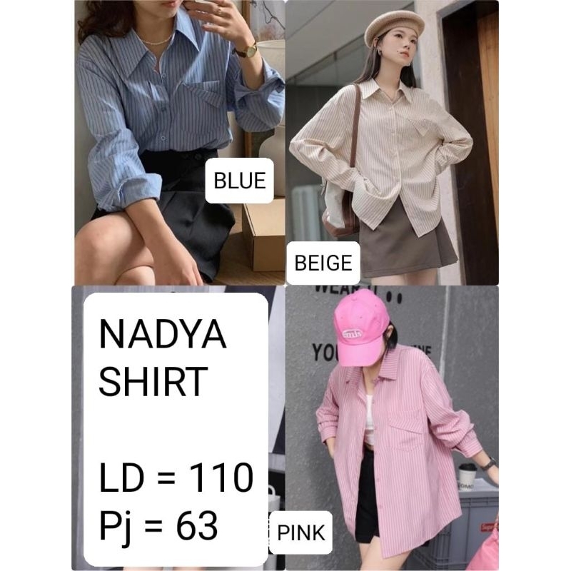 [PREMIUM] NADYA SHIRT - kemeja lengan panjang basic oversized shirt