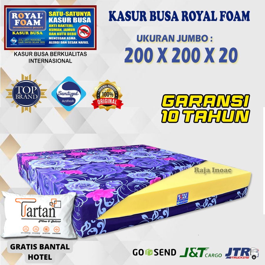 Kasur Busa ROYAL FOAM JUMBO Ukuran 200X200X20 cm Garansi 10 Tahun Anti Kempes - Raja Inoac