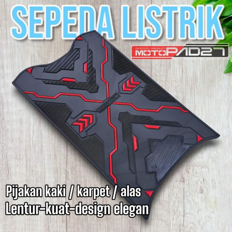 Motopad27 Karpet Sepeda listrik Karpet pijakan kaki Sepada listrik Uwinfly / df7 / df8 / goda / exotic / genio / dll / Universal semua Merek