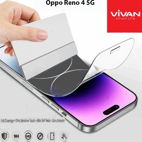 Vivan Hydrogel Oppo Reno 4 5G Anti Gores Original Crystal Clear Protector Screen Guard Full Cover