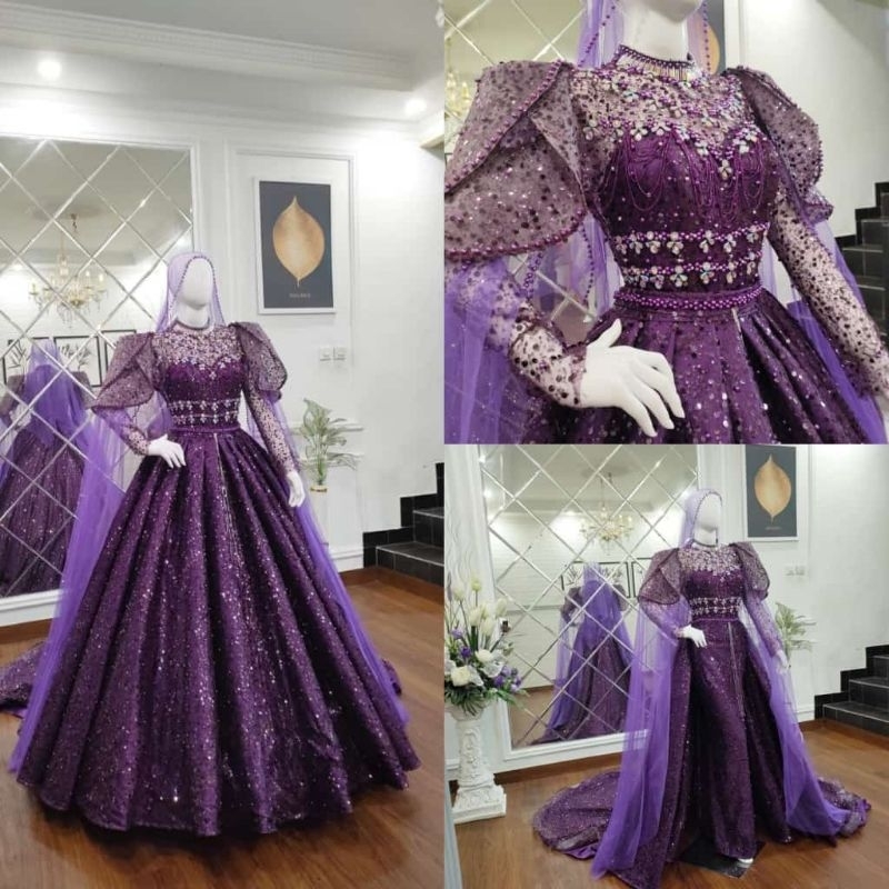 NEW GAUN 3IN.1 SUPER PREMIUM/GAUN SEQIIN CRONOLIN  PENGANTEN 3 IN 1   MEWAH/BAJU PENGANTIN CRINOLIN MODEL TERBARU/GAUN SLIM DRESS/GAUN MODREN /GAUN PENGANTIN BEREKOR/WEDDING DRESS