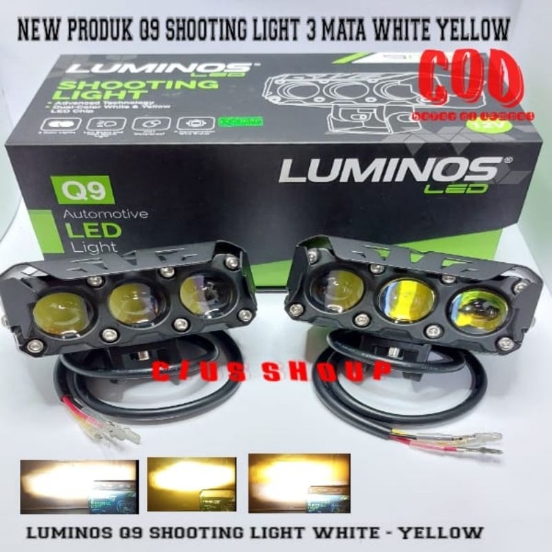 NEW SHOOTING LIGHT  Q9S/Q9/Q6/Q5 2 WARNA WHITE YELLOW LAMPU SOROT LED MOTOR MOBIL