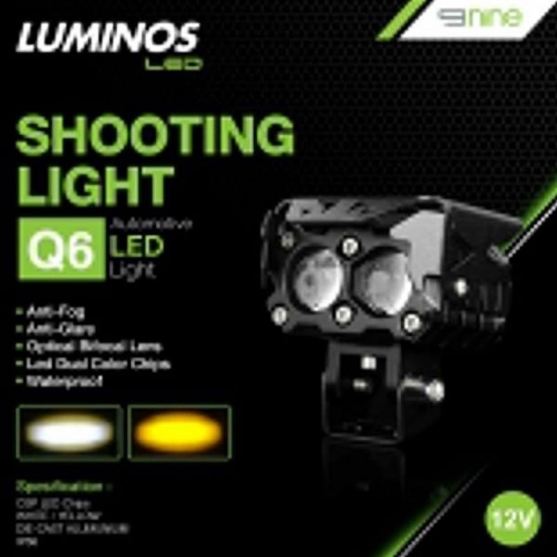 NEW SHOOTING LIGHT  Q9S/Q9/Q6/Q5 2 WARNA WHITE YELLOW LAMPU SOROT LED MOTOR MOBIL