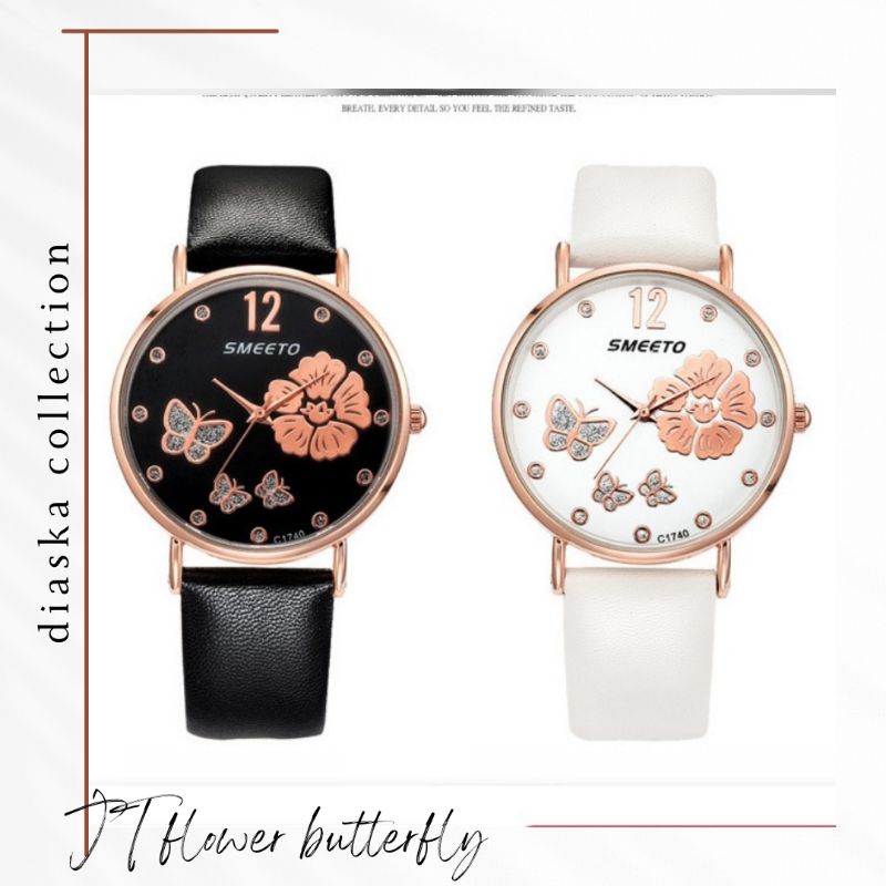 Jam Tangan New Fashion Butterfly Feifei Wanita Analog Quartz