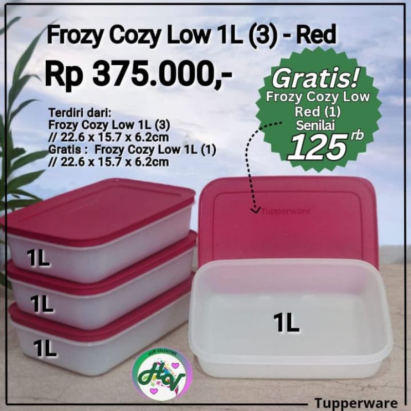 frozy cozy low merah 1pcs ORI Tupperware