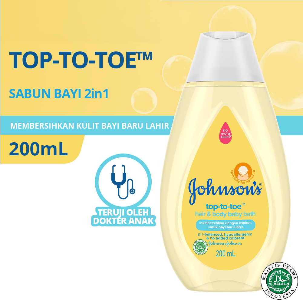 [bisa COD] JOHNSONS Baby Wash Top to Toe | Milk Rice | Bedtime | Cotton Touch | Blue - Johnson Baby and Kids Shampoo 100ml 200ml