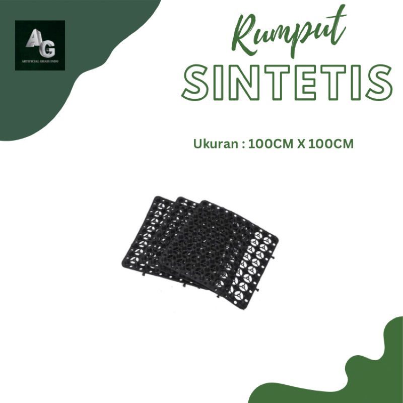 (BISA COD ) DRAINASE KARET RUMPUT SINTETIS 100X100 CM-RESAPAN ALAS RUMPUT SINTETIS -karpet rumput si