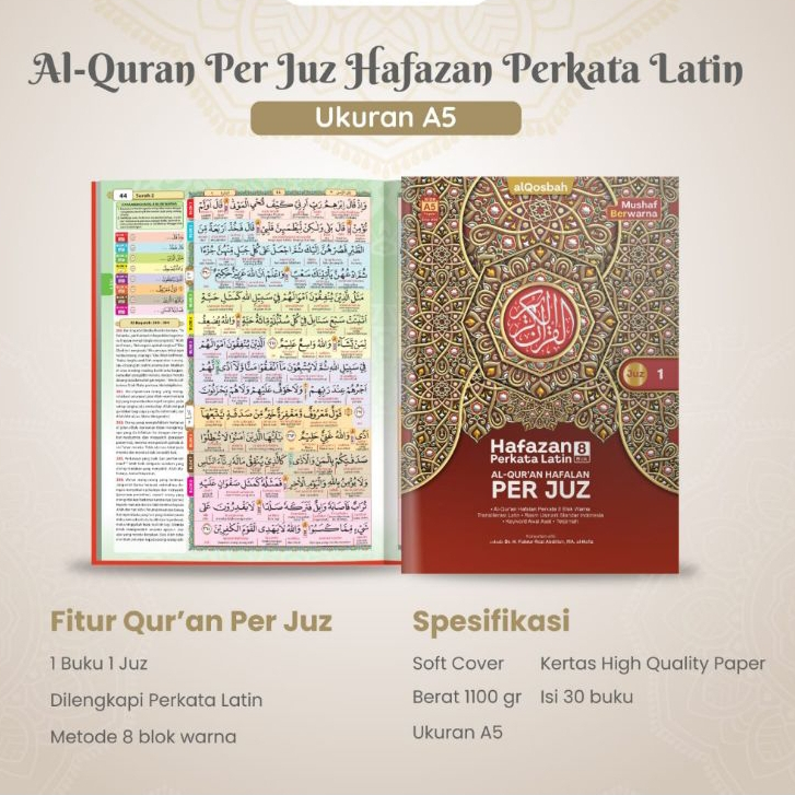 Al Quran Al Madrasah Duo Latin B5 Per Juz (Juz 1-30),Al Quran Duo Latin Perjuz Al Madrasah Hafalan Super Mudah