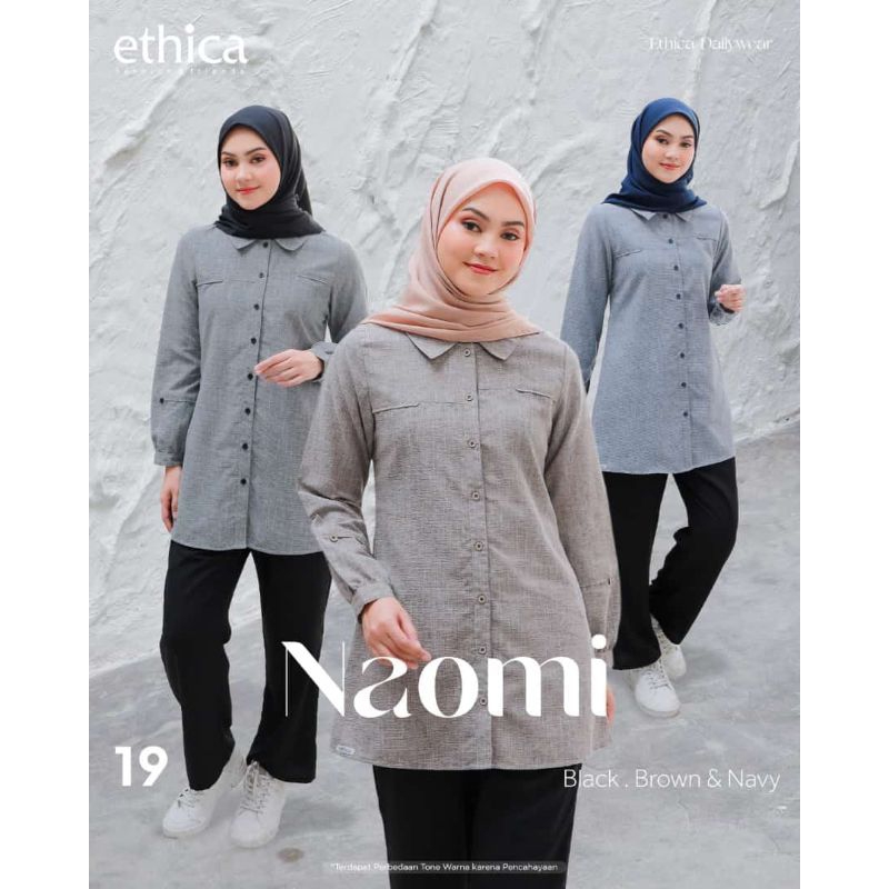 Atasan Blouse Simple Modern Remaja Naomi 19 Blue, Black, Brown