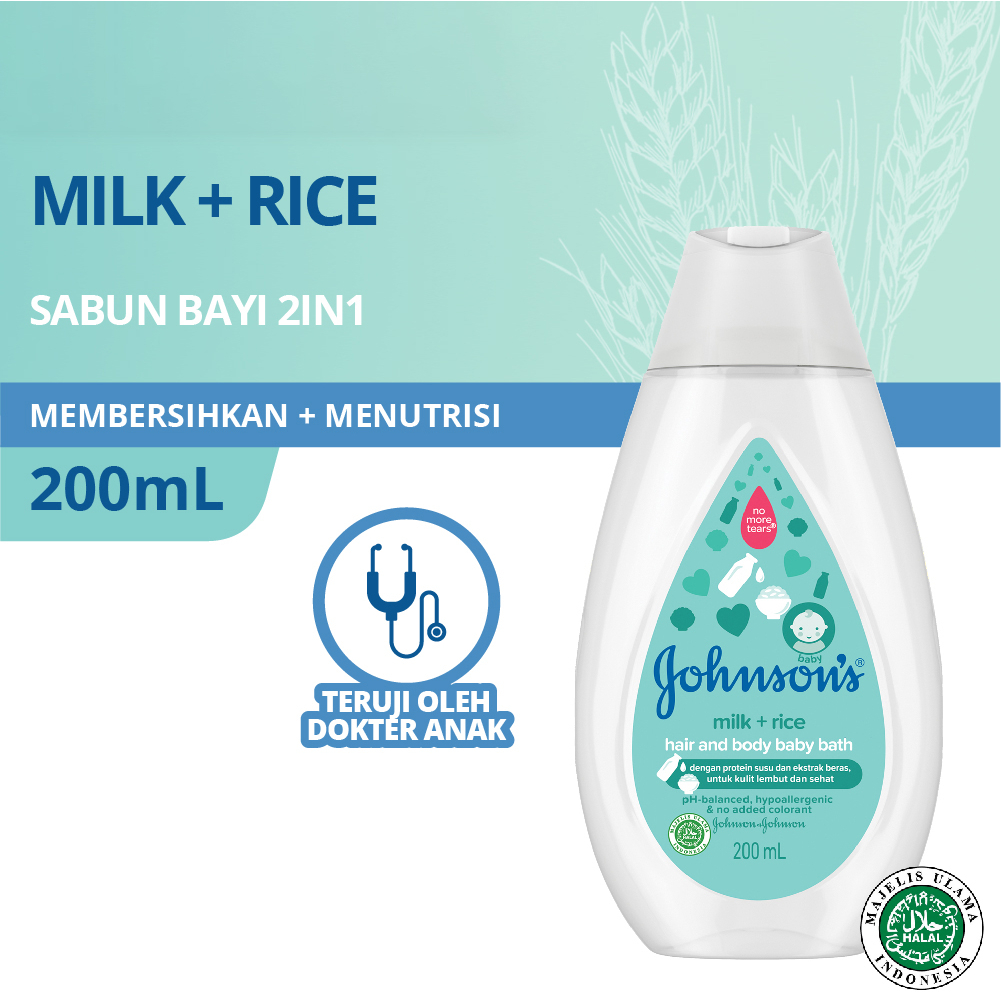 [bisa COD] JOHNSONS Baby Wash Top to Toe | Milk Rice | Bedtime | Cotton Touch | Blue - Johnson Baby and Kids Shampoo 100ml 200ml