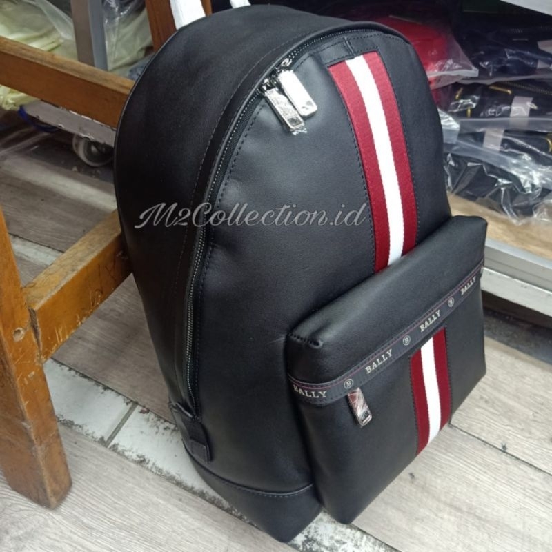 Tas Ransel Bally Leather backpack Kulit Asli Mirror Quality