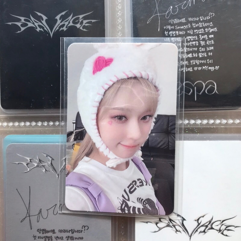 aab winter real world bunny hottracks polaroid aespa photocard pc