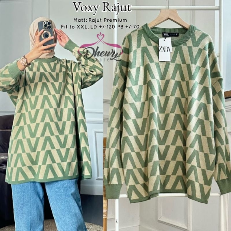 ATASAN BLOUSE SWEATER WANITA JUMBO/RAJUT IMPORT LD 120 CM FIT XXL