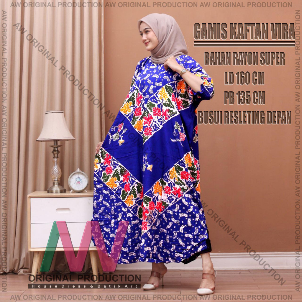 kafta rayon kekinian jumbo ld 140 cm motif batik cap pekalongan dress viral adem murah