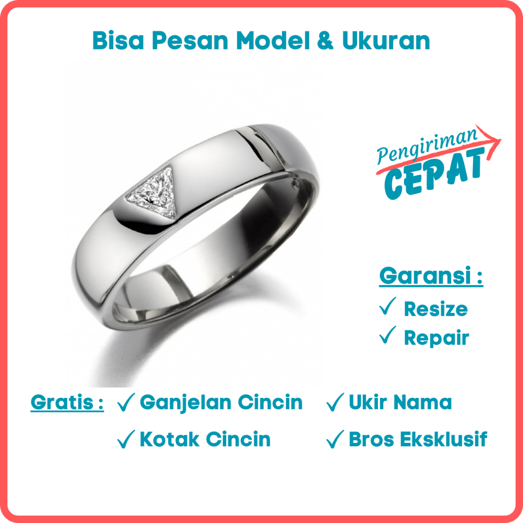 Bisa Pesan Model Garansi Silver Asli Cincin Perak Kawin Tunangan Nikah Handmade Ukir Nama Id178