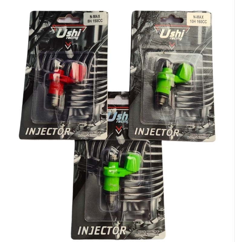 INJECTOR INJEKTOR USHI RACING YAMAHA NMAX OLD VIXION NEW NVA NVL R15 OLD XABRE MIO J MXKING LAMA DLL 8 HOLE 10 HOLE 150 CC 160 CC 180 CC GARANSI