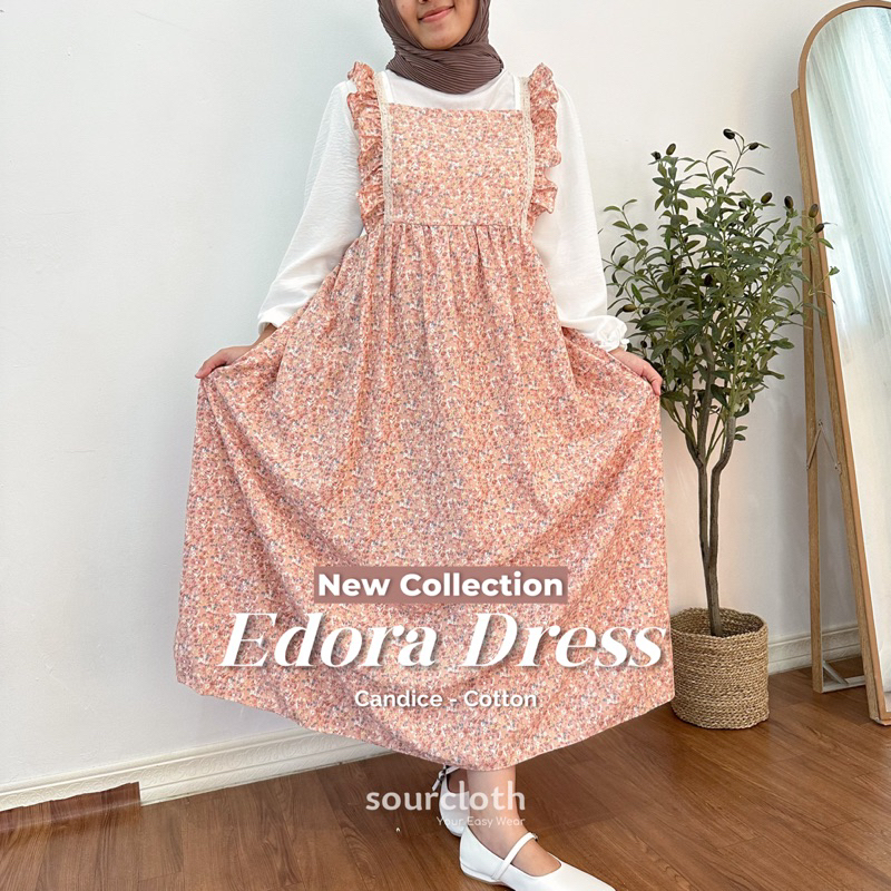 EDORA DRESS - Gamis Motif Bunga Vintage Syar'i