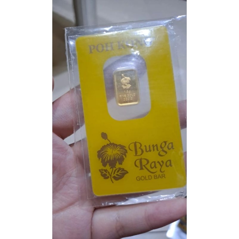 Logam Mulia Poh Kong 1.5 gram Gold Bar Bunga Raya kadar 999