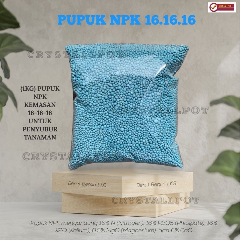 pupuk penyubur semua jenis tanaman npk mutiara 16-16-16 REPACK 1 kg - NPK KILOAN