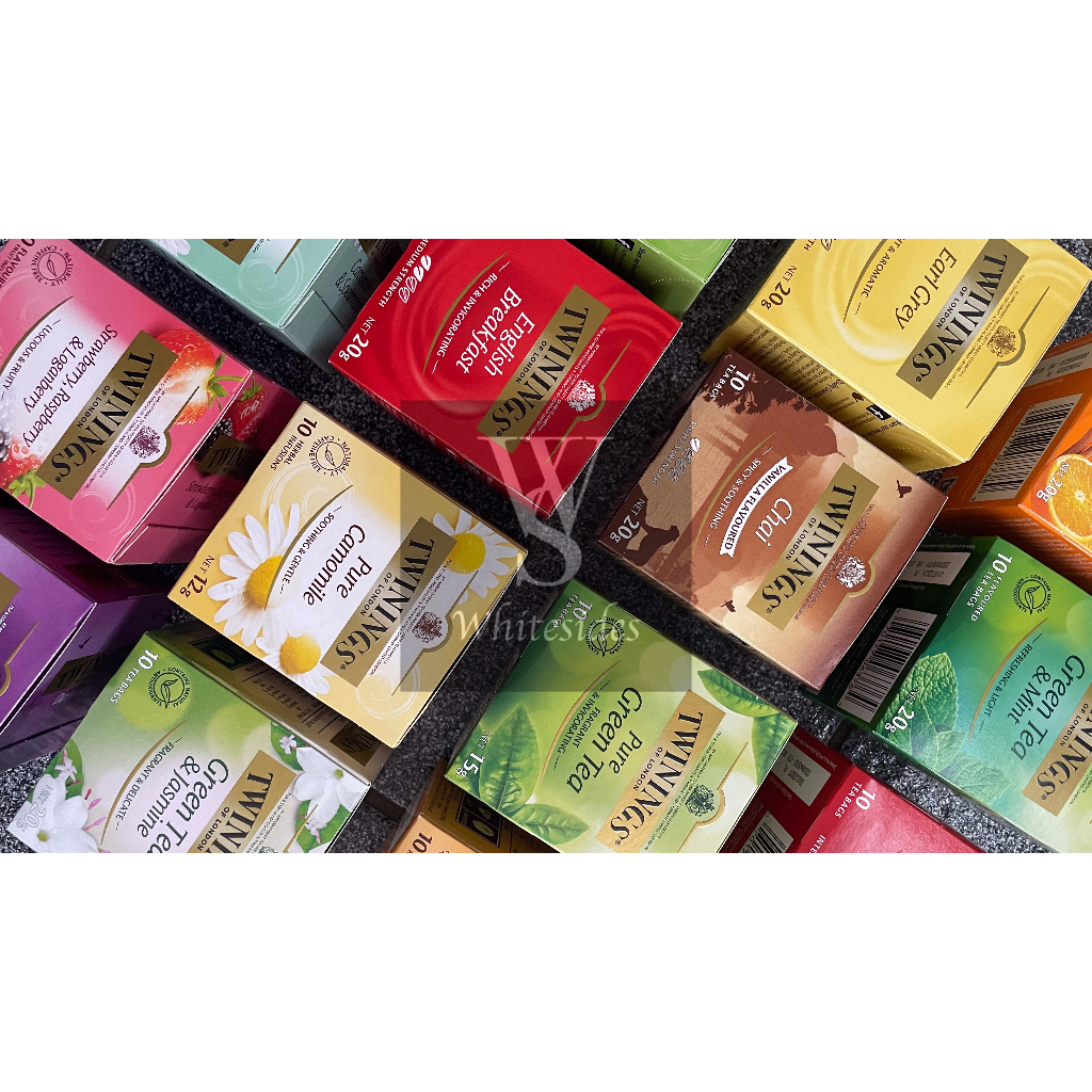 

Twinings Tea 10 Bags Twinnings Australian Afternoon Pure Camomile Spearmint Spiced Apple Honey Vanilla Chai Cranberry & Pomegranate Darjeeling English Breakfast Extra Strong Earl Grey Greentea Jasmine Mint Lemon Twist Ginger Orange Cinnamon Teh