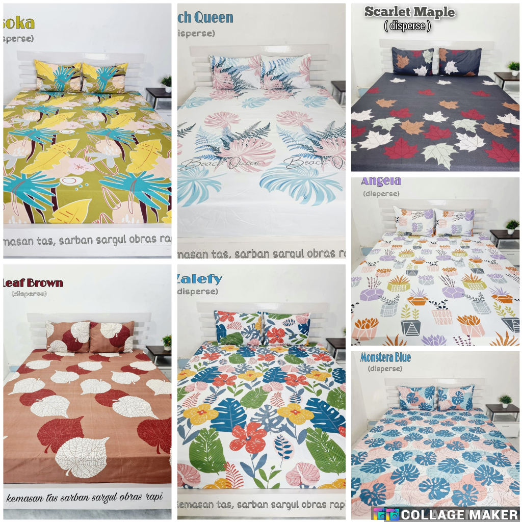 BEST SELLER  SPREI MOTIF DAUN 3 - DEDAUNAN - LEAF - JANUR - KAKTUS