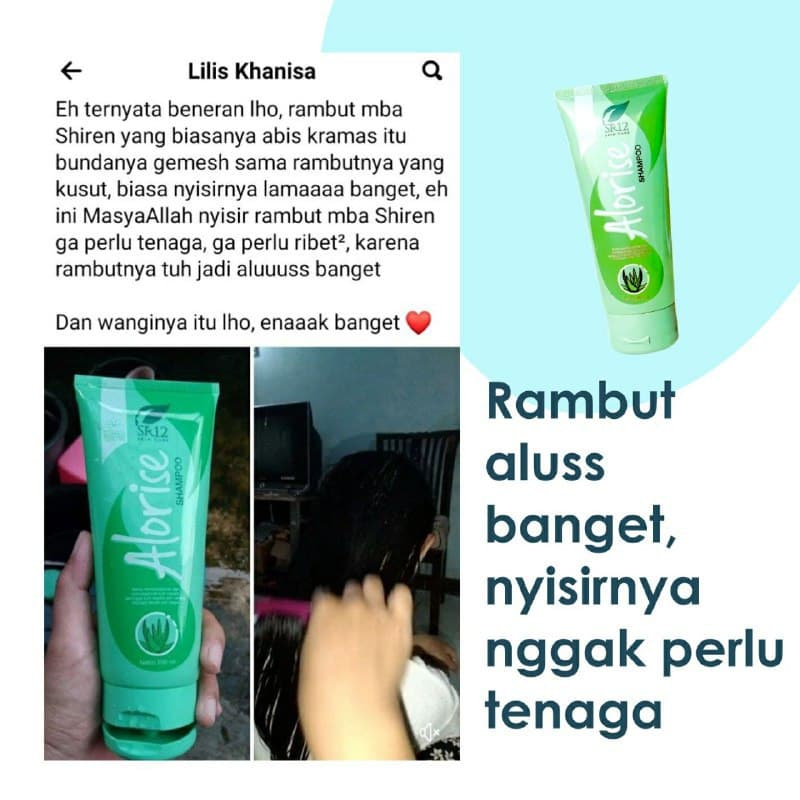 ALORISE SHAMPO SR12 / MENGHALUSKAN RAMBUT / PERAWATAN RAMBUT RONTOK KERING &amp; CABANG / SHAMPO HERBAL / saudagarsr12