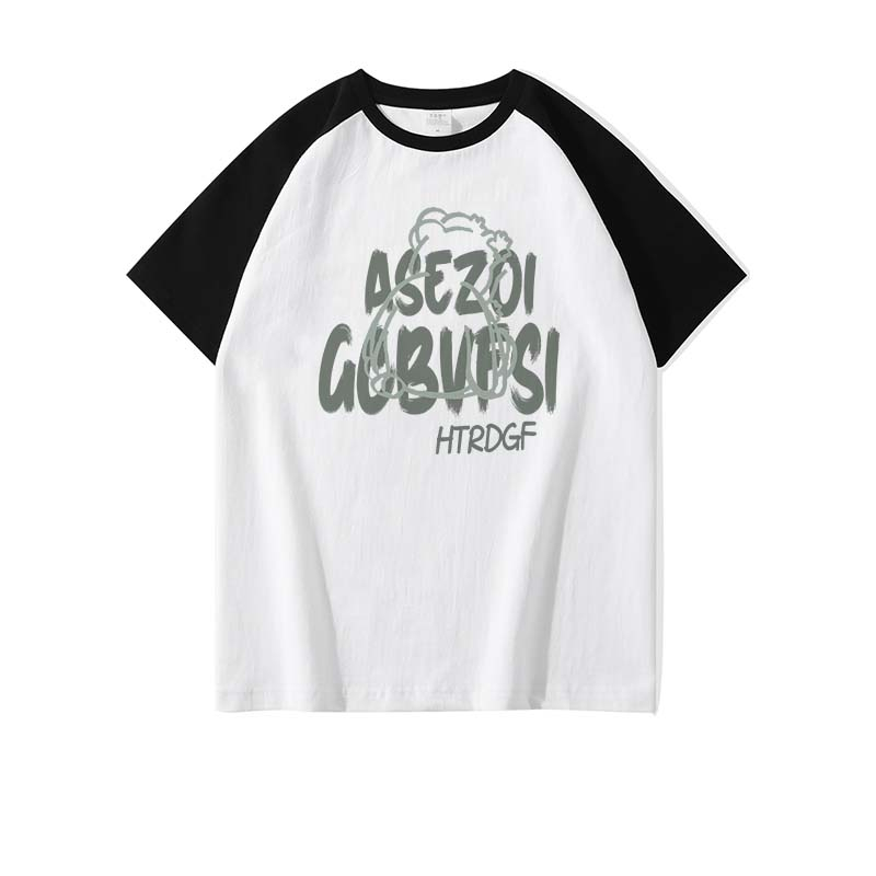 Korean Style 100% Katun Graphic Tee Baju Wanita Letter Atasan Wanita Oversize Kaos Putih T-shirt