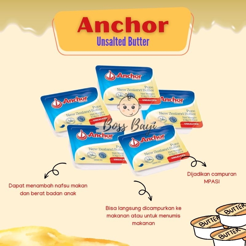 ELLE &amp; VIRE / ANCHOR - Unsalted Butter / Lemak MPASI