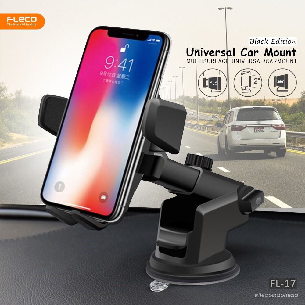 HOLDER MOBIL FLECO FL17 ORIGINAL BISA DI DASBORD DAN KACA UNIVERSAL