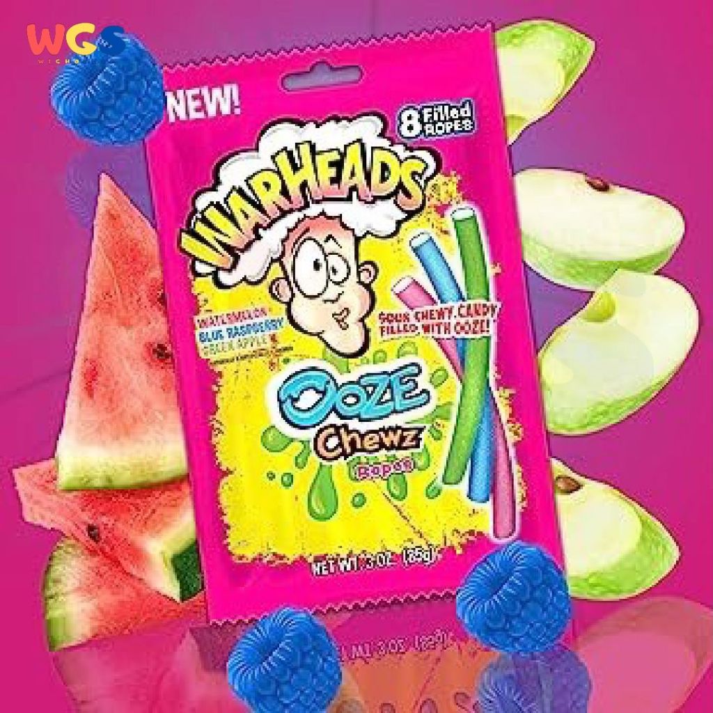 Warheads Sour Chewy Candy Filled With Ooze Fruit Flavor 8 Filled 85g