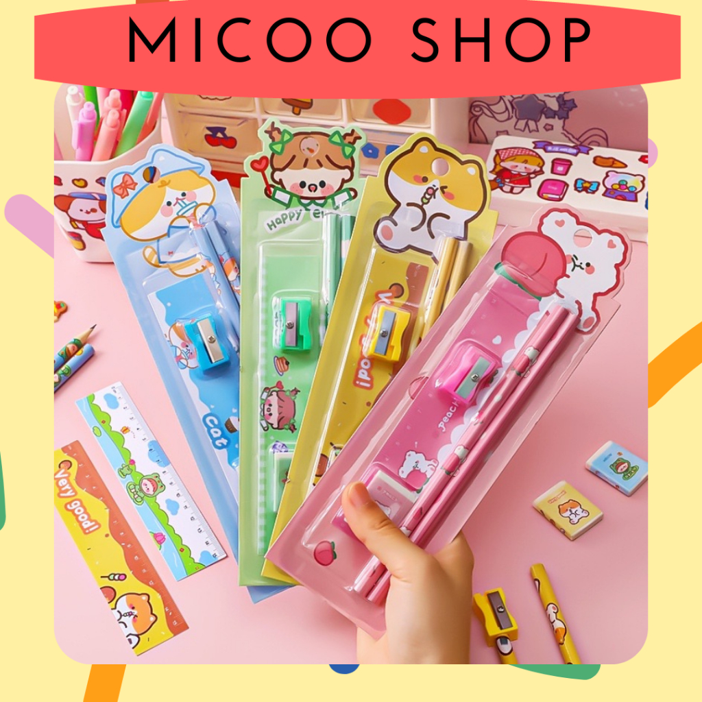 

[MICOO] Paket Alat Tulis / Set Alat Tulis 5 in 1 Karakter / Mini Stationery / Mini Stationery Set Character