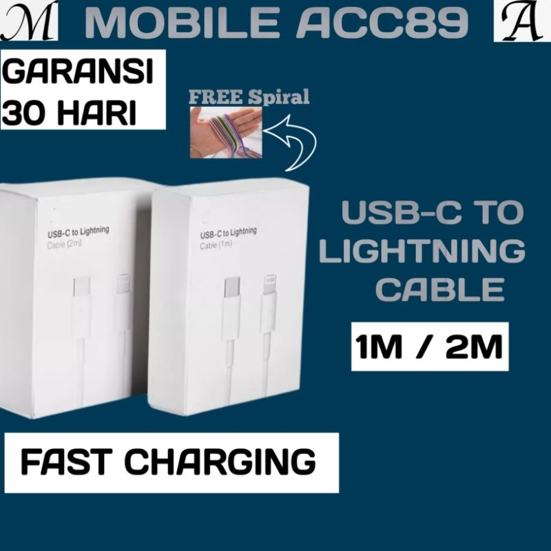 Kabel Charger Iph Type C to Lightning Fast Charging 1M - 2METER  Kabel Data IPH 11 / 12 / 13 / 14 Pro Max USB-C TO LIGHTNING / Kabel / IP/ Casan iph / Charger IPHONE