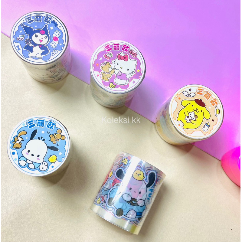 

(Koleksi Kk) Washi tape lucu karakter sanrio kuromi cinnamonroll my melody/ deco tape/ stiker gulung motif karakter/ sticker roll deco Diary Aesthetic/ estetik/ HARGA PER 1 PCS/ 1 buah/1 biji/ 1 Gulung