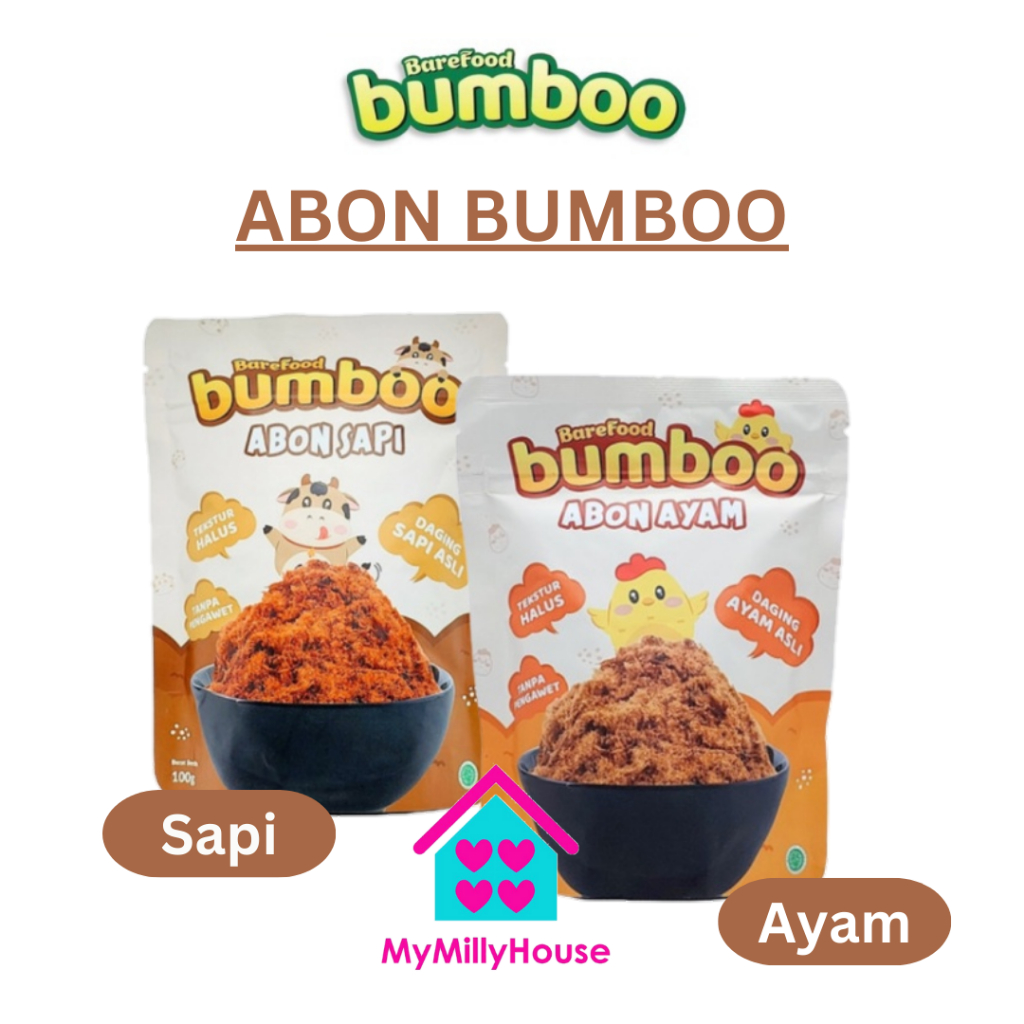 BAREFOOD BUMBOO Abon Sapi Ayam 100gr  Lembut Tanpa MSG &amp; Pengawet / MPASI Anak