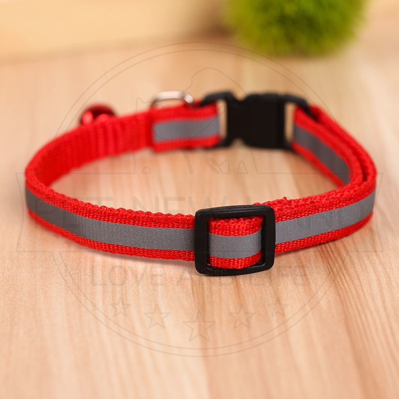 JT - Kalung Kucing Kalung Strip Lonceng Anjing Reflektif Dapat Disesuaikan Lonceng Aksesoris Hewan Peliharaan