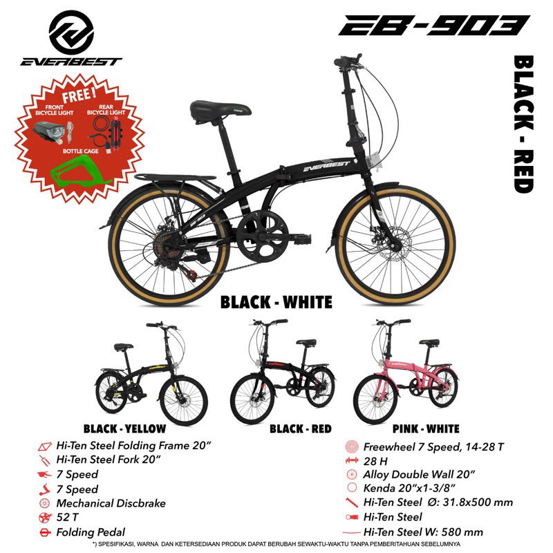 SEPEDA LIPAT EVERBEST 903 BY PACIFIC UK 20 INCH DISC BRAKE