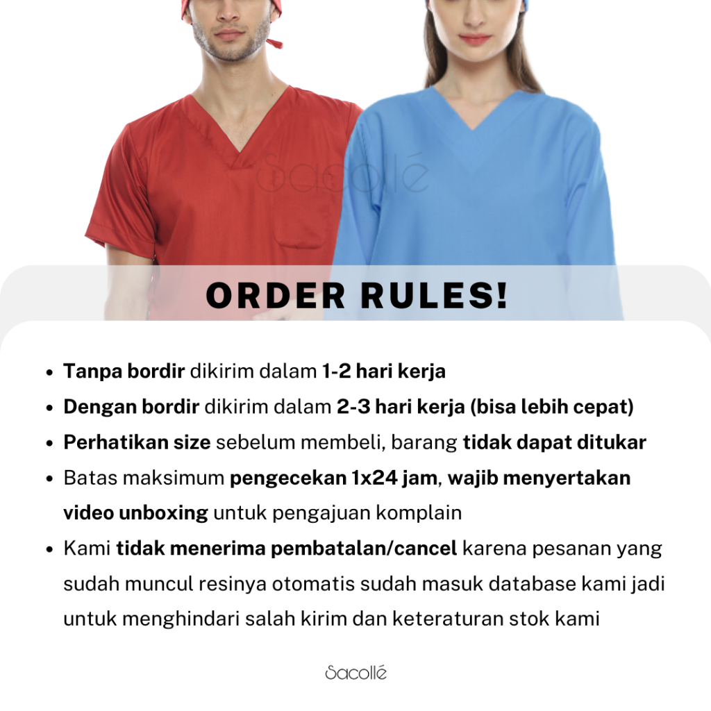 [Buy 2 FREE BORDIR NAMA 1 BARIS] Baju OK Toyobo / Baju OKA Lengan Panjang / Seragam Medis/ Baju Scrub / Baju Jaga / baju Dokter / Baju Perawat