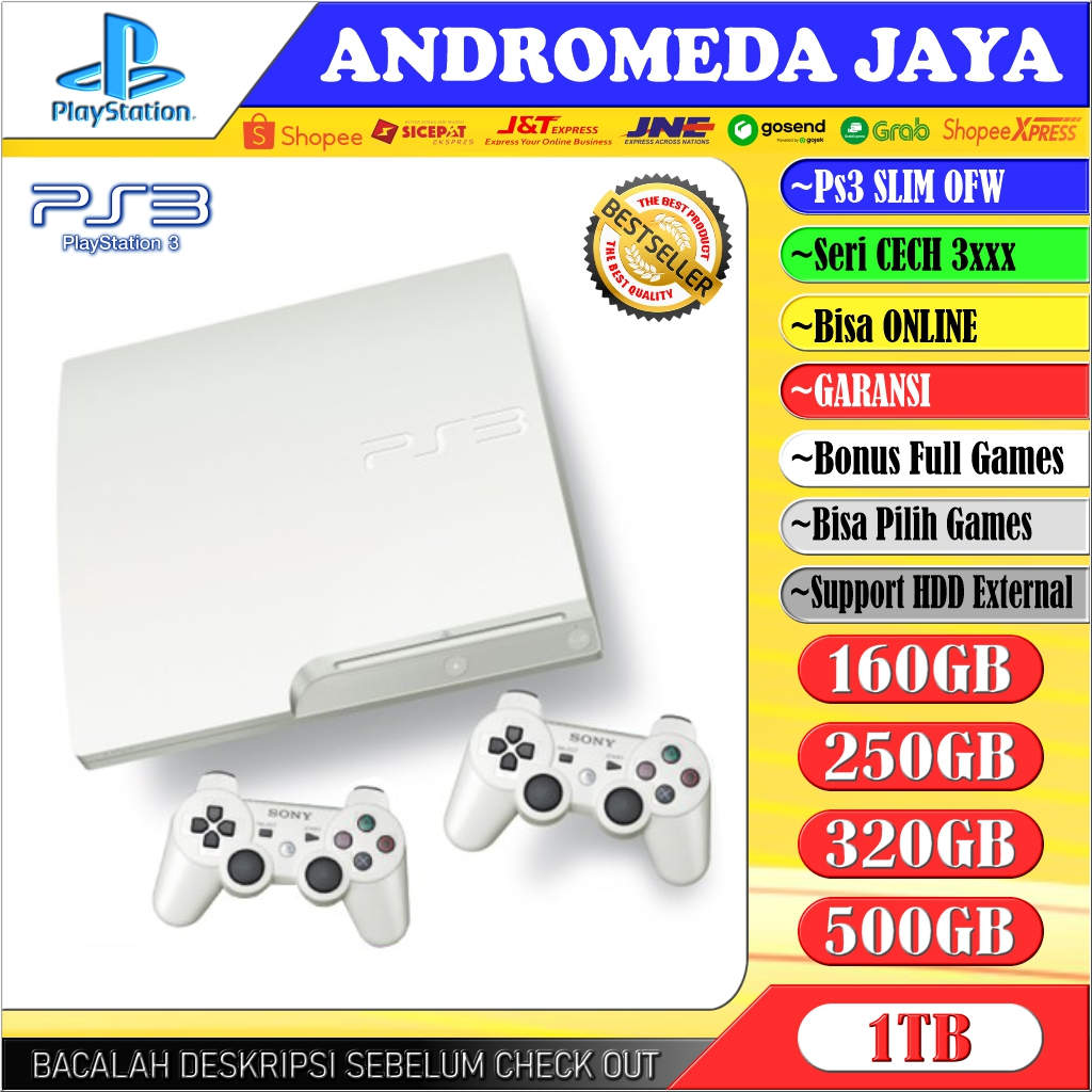 PS3 SLIM OFW SERI 3000 PUTIH FULL GAMES