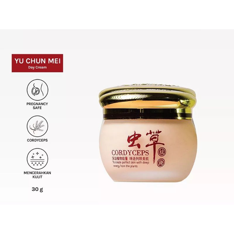 ORI YU CHUN MEI WHITENING CORDYCEPS DAY CREAM ORIGINAL BPOM LOKAL, CREAM SIANG YU CHUN MEI