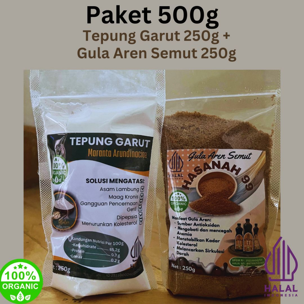 

Paket Murah Tepung Garut dan Gula Aren Semut Alami Murni Premium