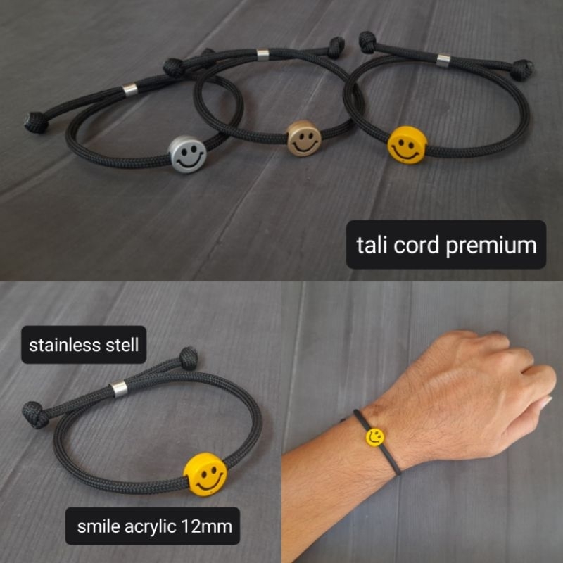 Gelang Smile Gelang Tali senyum Arcylic Gelang mote manik smile senyum