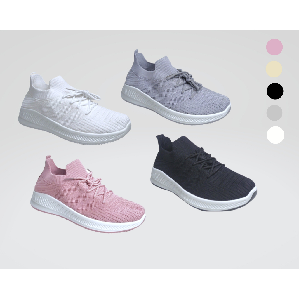 WM-1A001 SEPATU SNEAKERS FASHION CASUAL OLAHRAGA TERBARU STYLE TALI POLOS WANITA PRIA BAHAN RAJUT SLIP ON BEST QUALITY REAL PICT