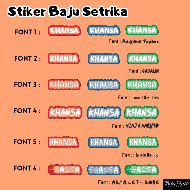 Stiker Baju Setrika | Stiker Nama Setrika | Sticker Baju | Sticker Nama