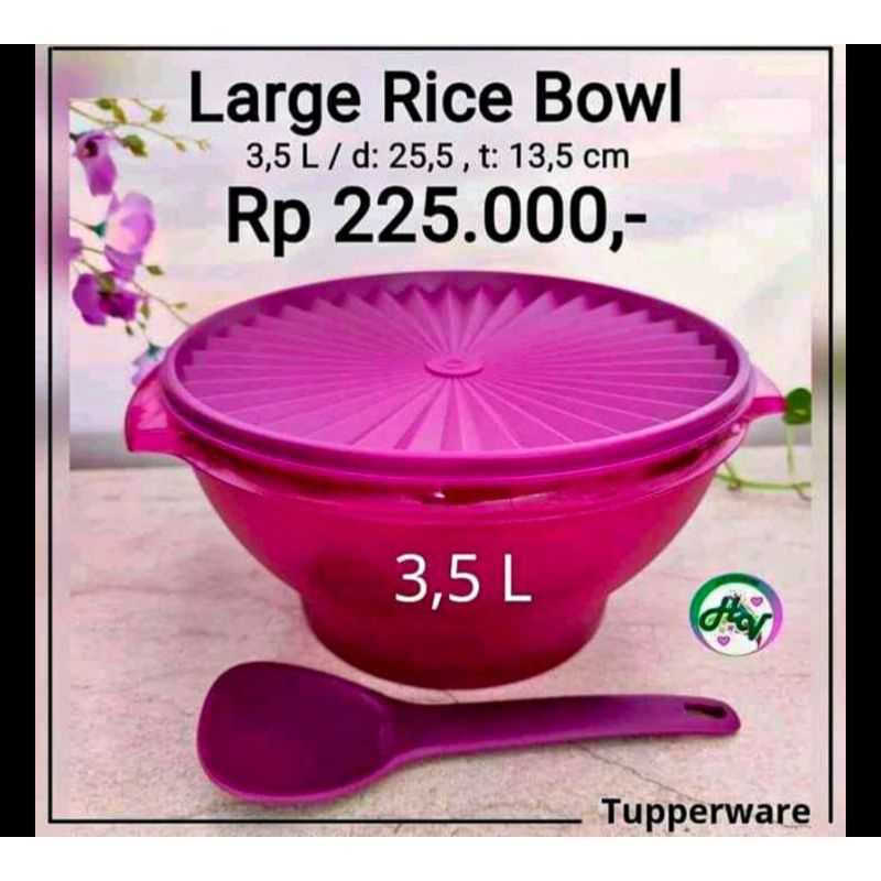 Tupperware large rice bowl#tempat nasi+centong UK 3.5Liter besar original