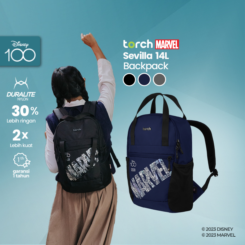 TORCH Depok MARVEL Artworks TORCH Sevilla Tas Ransel Totebag Sekolah Kerja Laptop Tote Bag Daily Backpack Water Ressistant